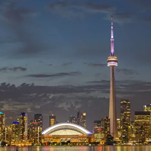 City skyline at dusk, Toronto, Ontario, Canada
