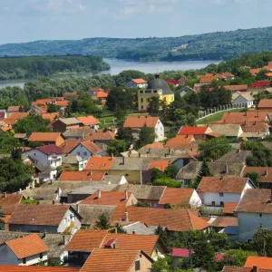 Cityscape of Sremski Karlovci by the Danube River, Serbia
