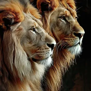Close-up of male lions. &copy;Jim Zuckerman / Jaynes Gallery / DanitaDelimont.com