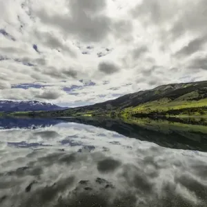 Clouds Reflecting on Lake Azul Print, Torres del Paine National Park Clouds Reflecting on Lake Azul Print, Torres del Paine National Park