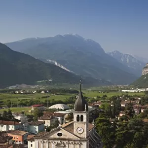 Collegiate church in morning, Arco, Trento Province, Italy