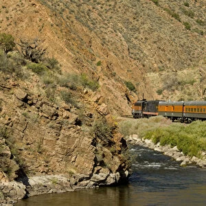 Colorado, Canon City, Royal Gorge Railroad. Views from the train along the Arkansas River