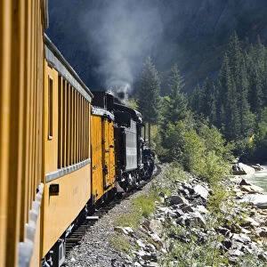 Colorado, The Durango & Silverton Narrow Gauge Railroad. Views from the train