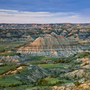 Colorful badlands from Painted Canyon overlook in Theodore Roosevelt National Park