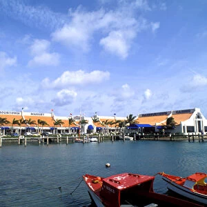 Colorful Fishing Boats at Harbourtown Shopping Center in Oranjestad Aruba
