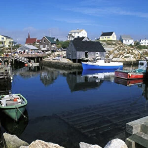 Colorful fishing town of Peggys Cove in Nova Scotia, Canada