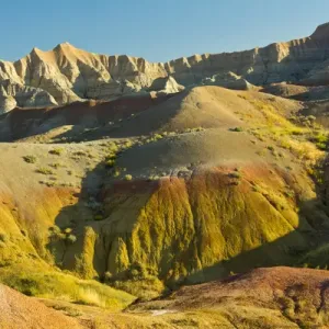 Colorful hills, Badlands Loop Trail, Badlanads National Park, South Dakota, USA