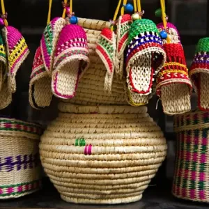 Colorful Straw Baskets Print, Chengdu, Sichuan Colorful Straw Baskets Print, Chengdu, Sichuan