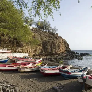 Colorful traditional fishing boats at the historic waterfront Colorful traditional fishing boats at the historic waterfront
