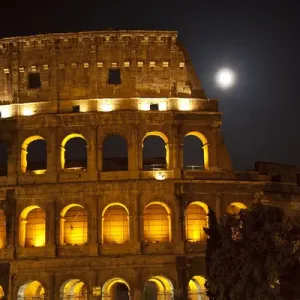 Colosseum Large Moon Details Rome Italy Built by Vespacian Resubmit--In response