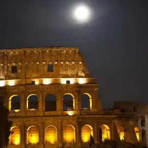 Colosseum Moon Stars Night Rome Italy Built by Vespacian Resubmit--In response