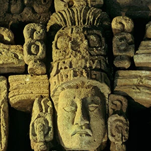 Copan; Honduras; Maya, Corn God Sculptures
