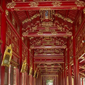 Corridor in the Forbidden Purple City, historic Hue Citadel (Imperial City), Hue