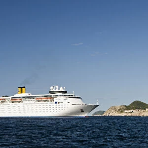Costa cruise line, Coata Classica ship and other tall ships in port. Near Stari Grad