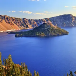 Crater Lake National Park Wizard Island Blue Lake Morning Print Crater Lake National Park Wizard Island Blue Lake Morning Print