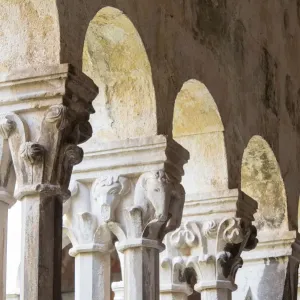 Croatia, Dubrovnik. Walled old city, Franciscan Church and Monastery cloister