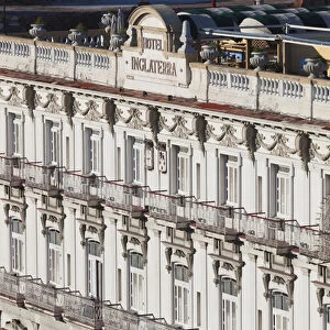 Cuba, Havana, elevated view of the Hotel Inglaterra