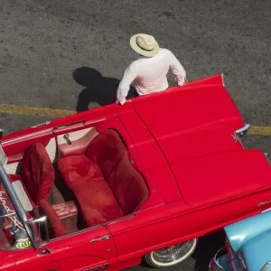 Cuba Print: Havana Vieja with Classic Convertible