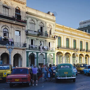 Cuba, Havana, Havana Vieja, parking area outside the Capitolio Nacional