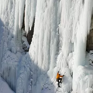 Daryn climbing Stewart Falls, near Sundance, Utah