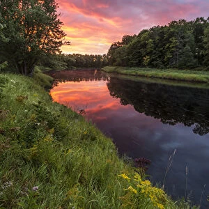 Dawn on the Mattawamkeag River as it flows through the Reed Plantation in Wytipitlock