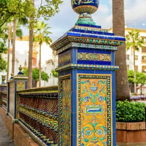 Decorative railing around the Plaza Alta main square, Algeciras, Spain Decorative railing around the Plaza Alta main square, Algeciras, Spain