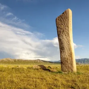 Deer stones with inscriptions, 1000 BC, Mongolia Deer stones with inscriptions, 1000 BC, Mongolia