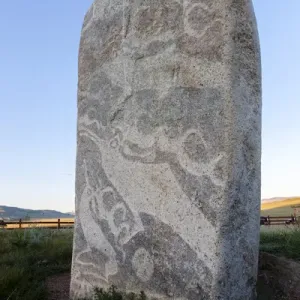 Deer stones with inscriptions, 1000 BC, Mongolia Deer stones with inscriptions, 1000 BC, Mongolia