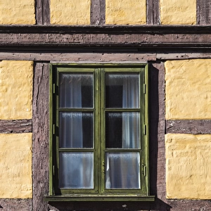 Denmark, Funen, Odense, half timbered houses, Nedergade Street