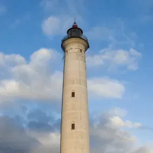 Denmark, Jutland, Danish Riviera, Hvide Sande, Lyngvig Fyr Lighthouse, dusk