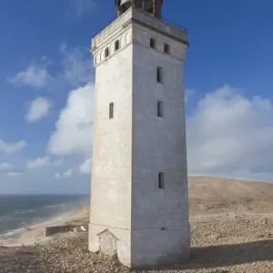 Denmark, Jutland, Lonstrup, Rudbjerg Knude Fyr Lighthouse, slowly being eroded into