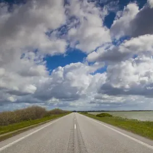 Denmark, Jutland, Oslos, Route 11 road by the Limfjorden