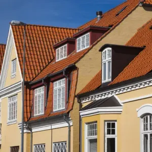 Denmark, Jutland, Skagen, traditional town buildings