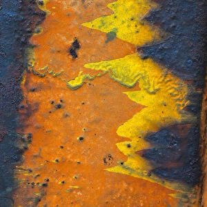 Details of rust and paint on metal