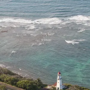 Diamond Head Lighthouse Print, Oahu Hawaii Diamond Head Lighthouse Print, Oahu Hawaii