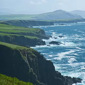 Dingle Peninsula Coastline, Ireland, Waves, Cliffs