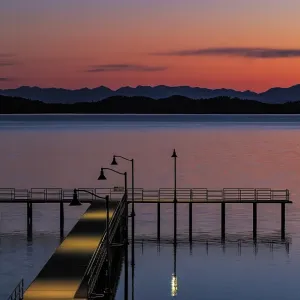 Dock at dawn on Flathead Lake in Polson, Montana, USA. (Editorial Use Only) Dock at dawn on Flathead Lake in Polson, Montana, USA. (Editorial Use Only)