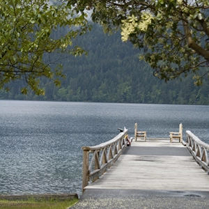 Dock at Lake Crescent Lodge, Olympic National Park, Washington, US