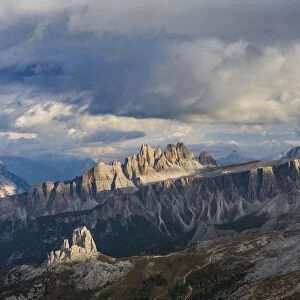 The dolomites in the Veneto. Monte Pelmo, Croda da Lago, Averau, Nuvolau and Ra Gusela