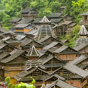 Dong village in the mountain, Huanggang, Zhaoxing, Guizhou Province, China