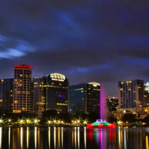 Downtown Lake Eola at night, Orlando, Florida Downtown Lake Eola at night, Orlando, Florida
