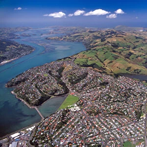Dunedin, Otago Harbour and Otago Peninsula - aerial
