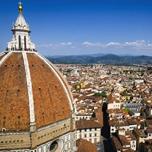 The Duomo dome from Giottos Bell Tower (Campanile di Giotto), Florence, Tuscany