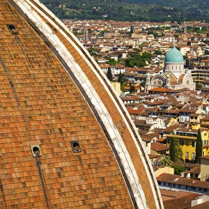 Detail of The Duomo dome from Giottos Bell Tower (Campanile di Giotto), Florence
