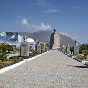 Ecuador, Quito. La Mitad del Mundo, the Center of the Earth, monument marks the location