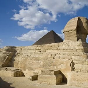 Egypt, Giza. The great Sphynx rises above the valley floor