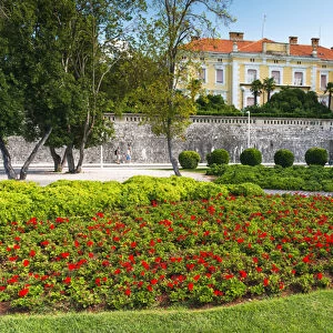 Estate and flowers on the promenade, Old Town Zadar, Dalmatian Coast, Croatia
