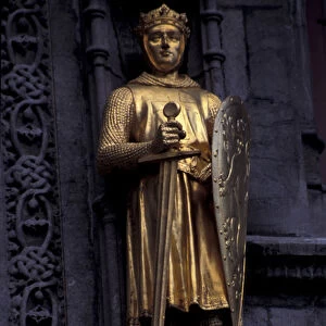 EUROPE, Belgium, Bruges Gilded Knight