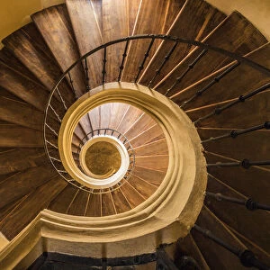 Europe, Czech Republic, Kutna Hora. Santini circular stairwell in Monastery Church