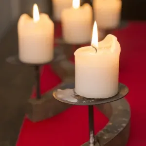 Europe, Czech Republic, Prague. Close-up of burning candles